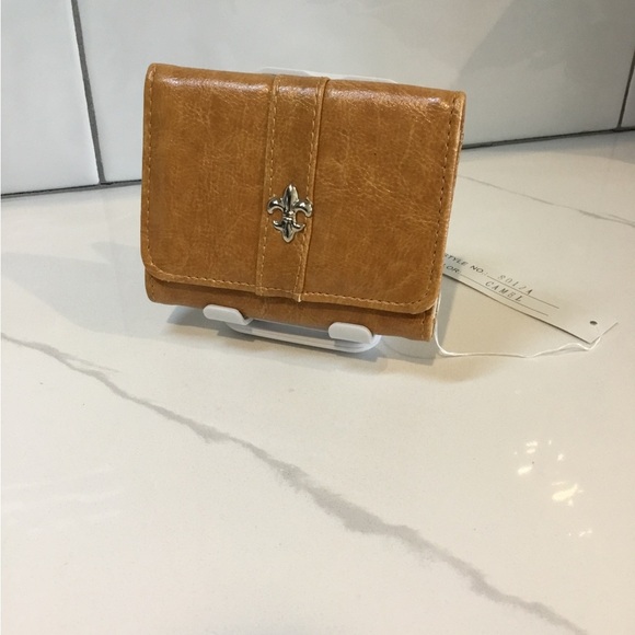 Vegan Leather Wallet with Silver Fleur-de-Lis Emblem Pick One (1) NWT - Picture 2 of 4